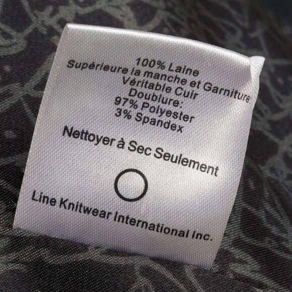 Line the Label Black Boiled Wool & Leather Moto Jacket - Picture 10 of 10